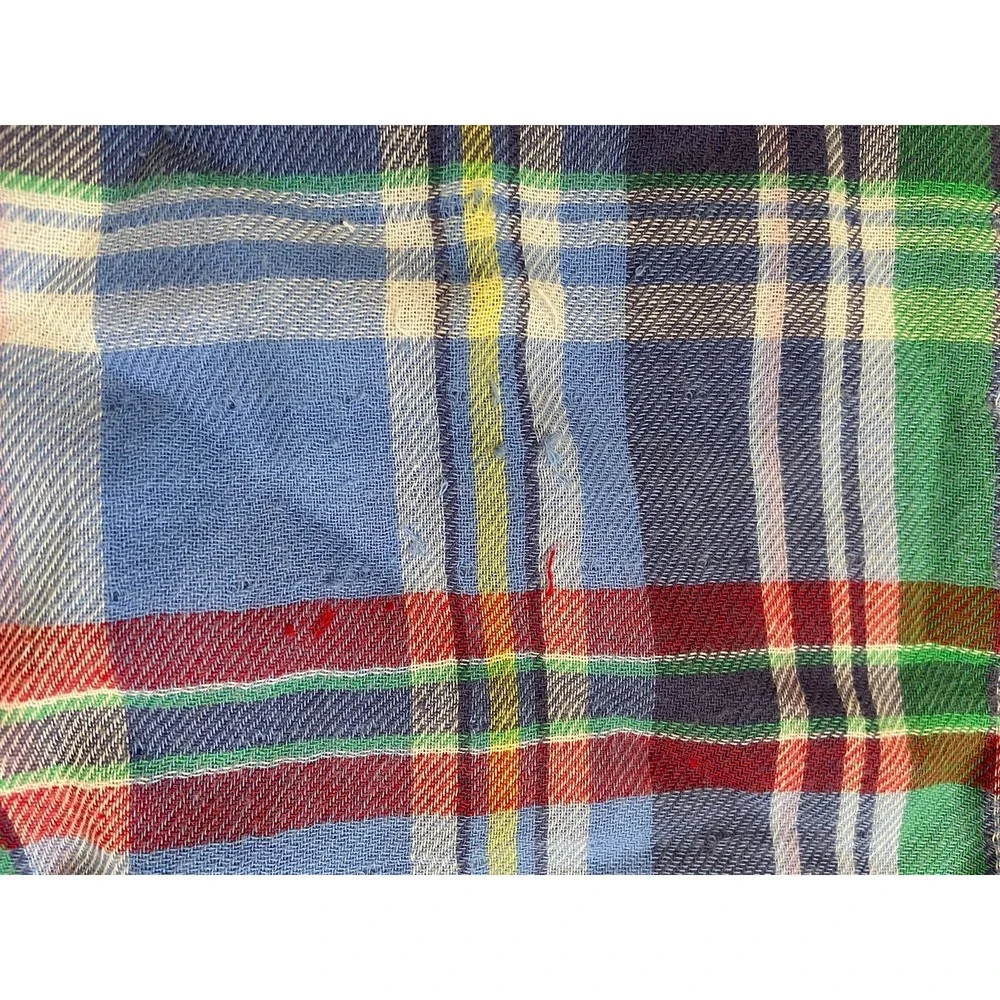Polo Ralph Lauren Mens Shirt M Plaid Double Layer Lined Long Sleeve Button‎